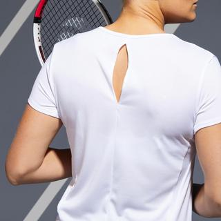 ARTENGO  T-Shirt tennis col rond dry femme - Essentiel 100 blanc 