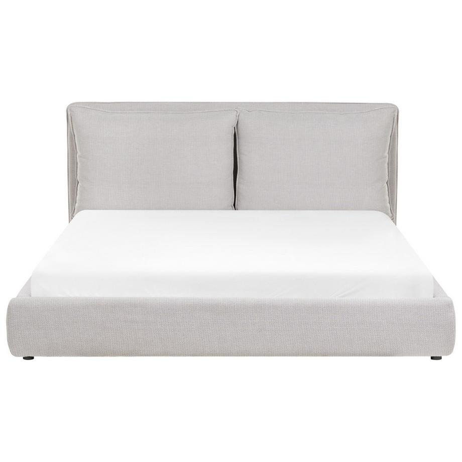 Beliani Lit avec sommier en Tissu  BAJONNA  