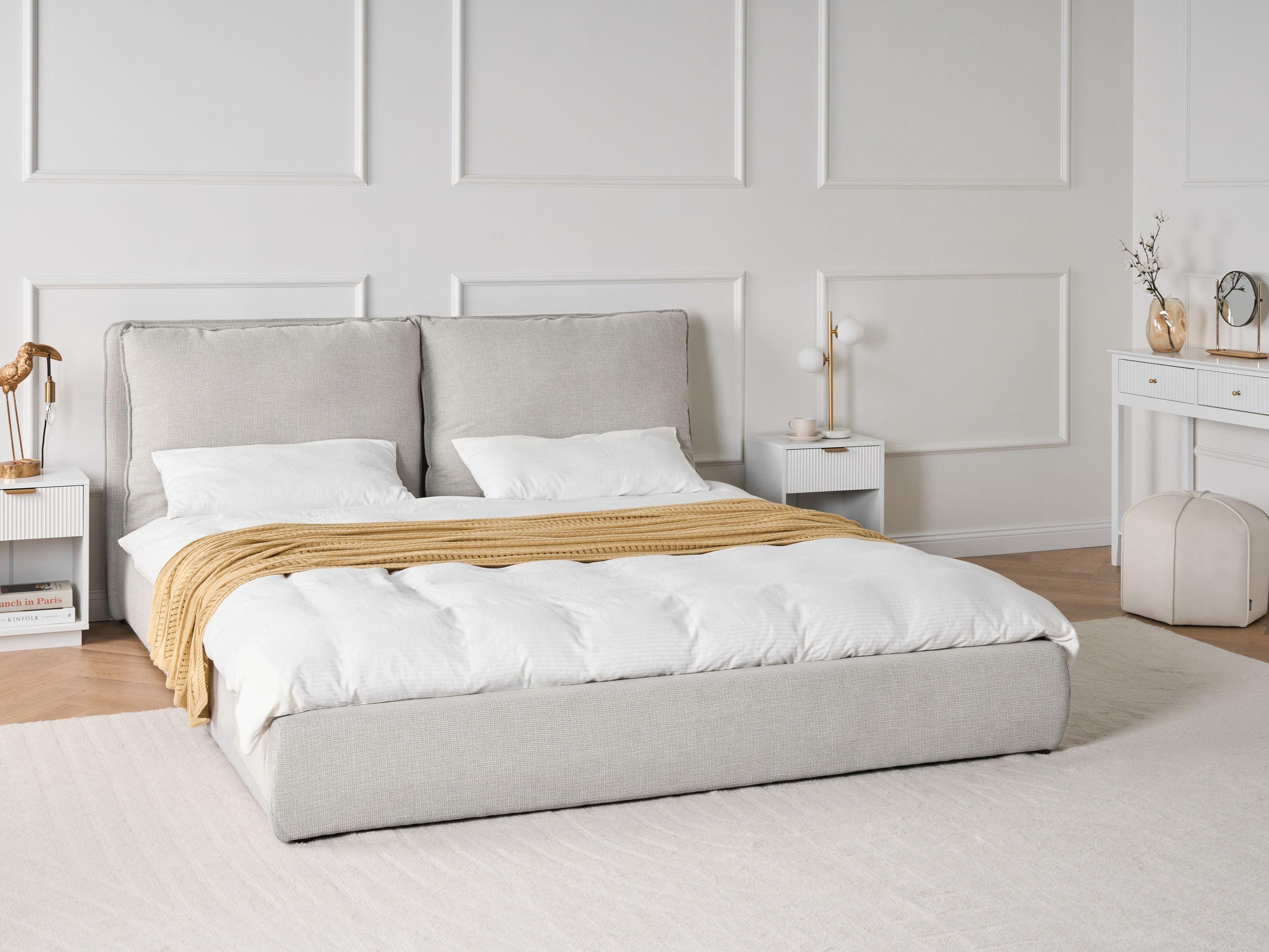 Beliani Letto en Tessuto Scandinavo BAJONNA  