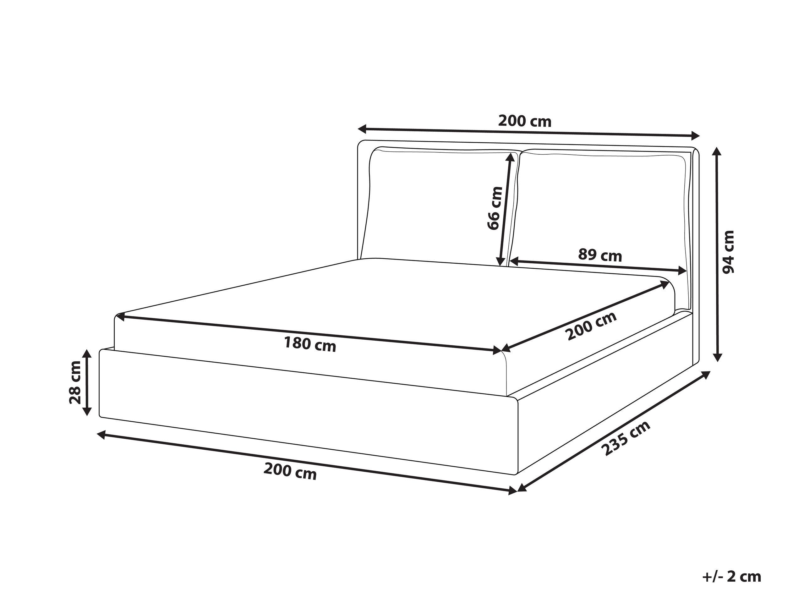 Beliani Letto en Tessuto Scandinavo BAJONNA  