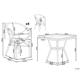 Beliani Essgruppe für 4 Personen aus Aluminium Modern CASPRI  