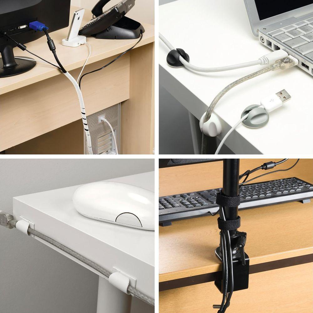 D-Line  Kit de support de câble D-LINE blanc 