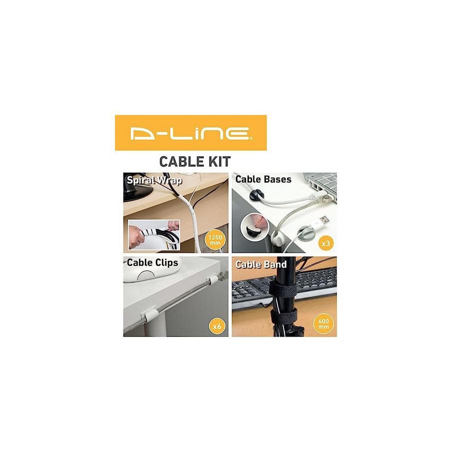 D-Line  D-LINE Kabelhalter-Kit Weiß 