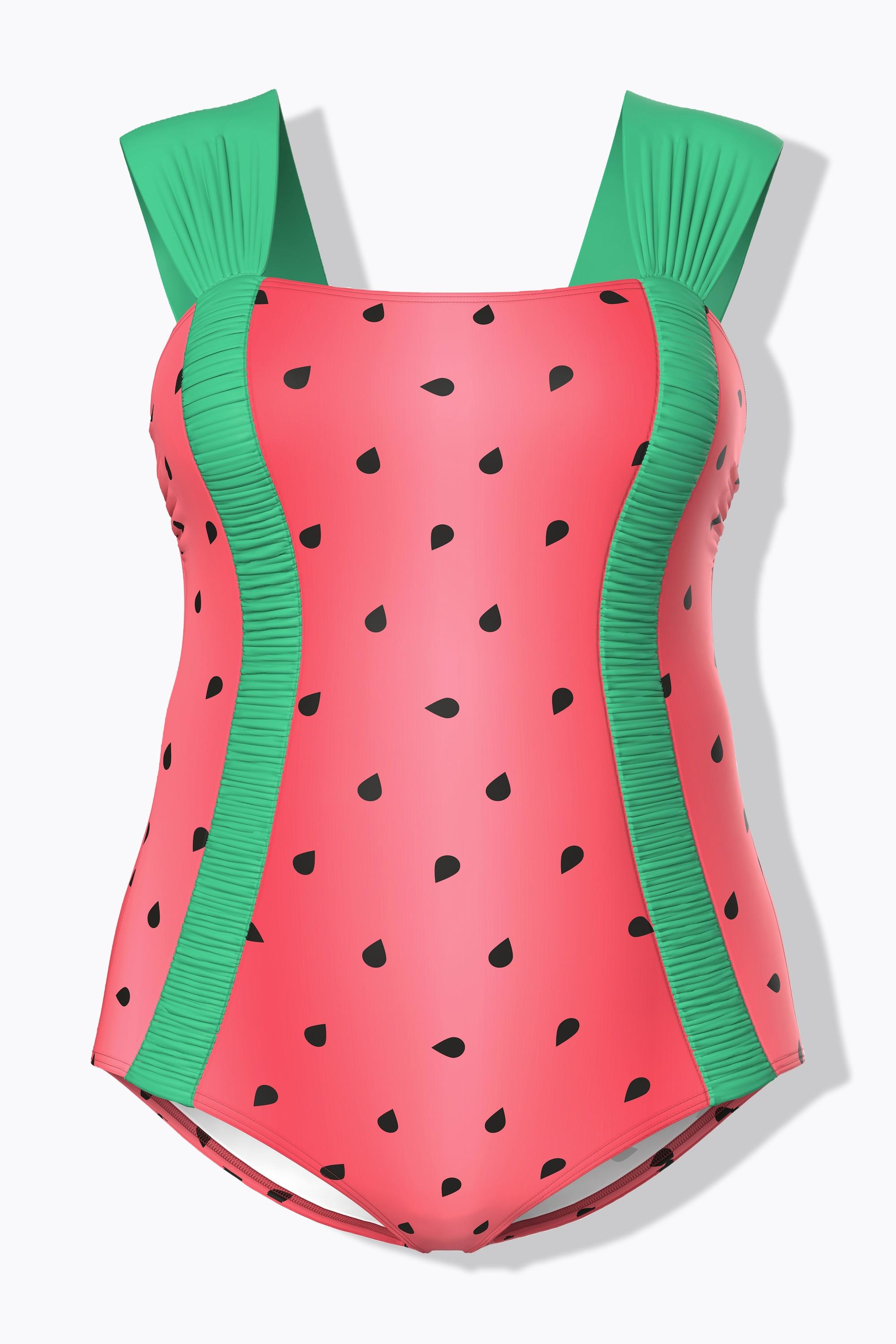 Ulla Popken Maillot de bain Pastèque Bonnets Souples Bretelles Larges  