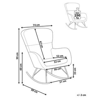 Beliani Fauteuil à bascule en Bouclé Rétro ANASET  