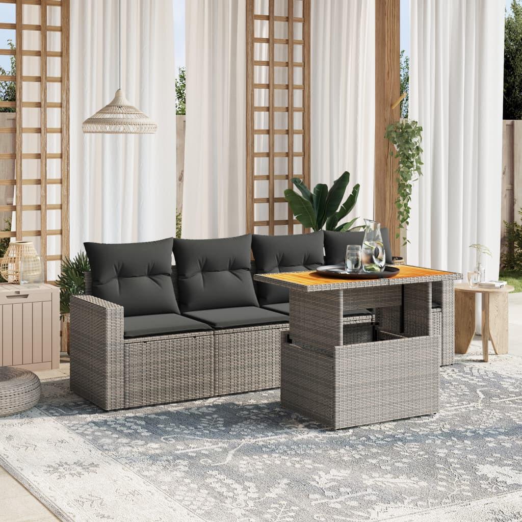 VidaXL set divano da giardino Polirattan  