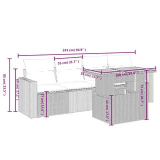 VidaXL set divano da giardino Polirattan  