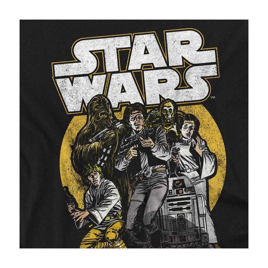 STAR WARS Maglietta Stampa Grafica Gruppo Retro  