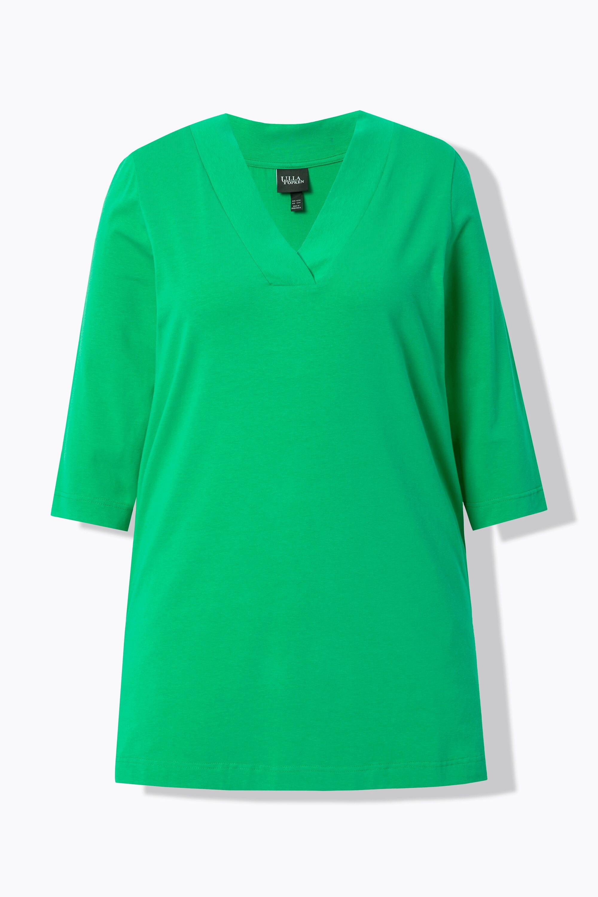 Ulla Popken  Longshirt, A-Linie, V-Ausschnitt, 3/4-Arm 