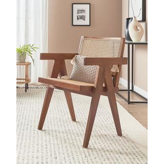 Beliani Chaise de salle à manger en Bois d'acajou Boho WESTBROOK  