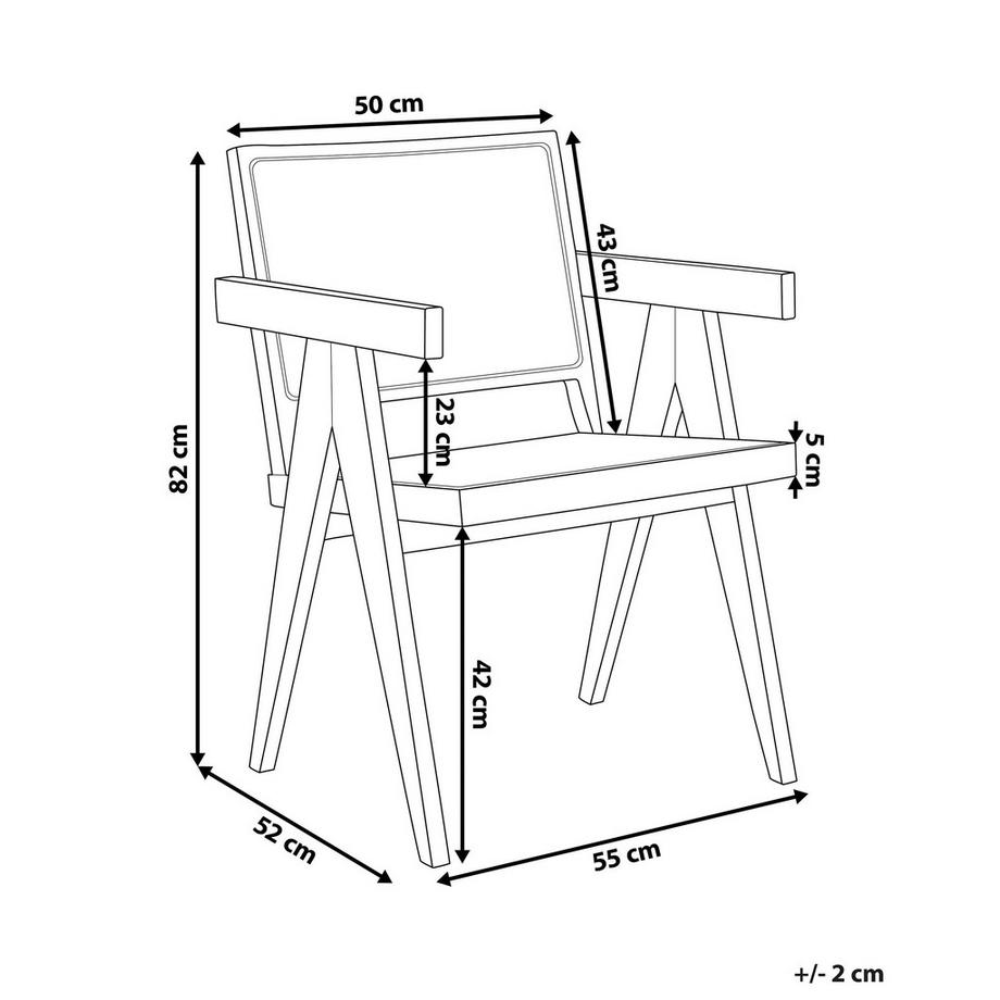 Beliani Sedia da pranzo en Mogano  WESTBROOK  