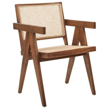 Beliani Chaise de salle à manger en Bois d'acajou Boho WESTBROOK  