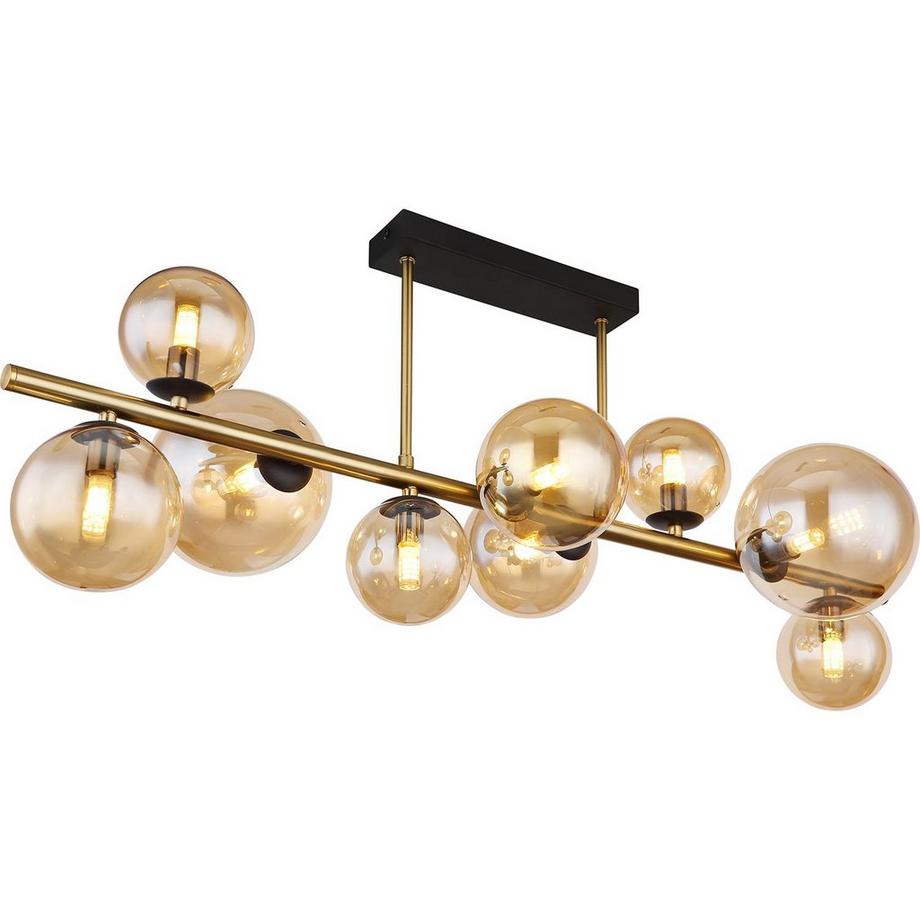 Plafoniera Riha in metallo nero opaco 9xG9 LED