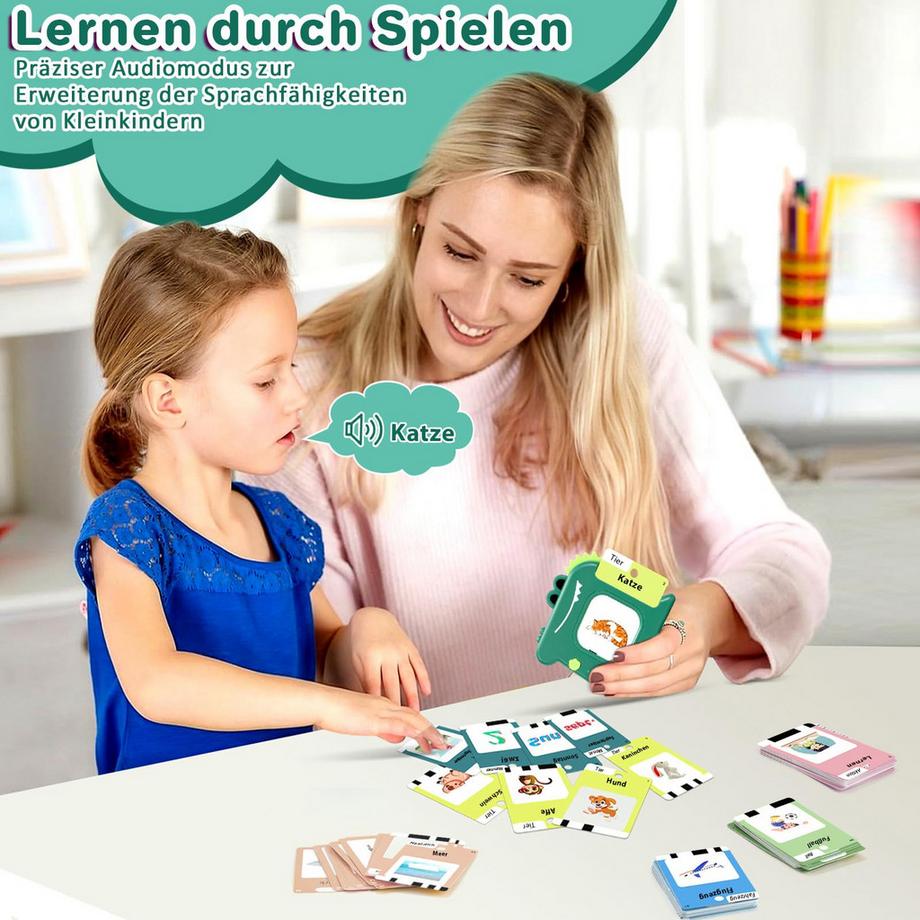 Activity-board  420 Wörter auf Deutsch – Sprechende Lernkarten mit 210 Karten, interaktive Lernkarten und Sprachspiele – Lernspielzeug zum Vokabeln lernen 