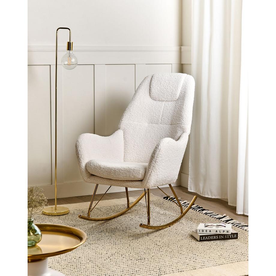 Beliani Schaukelsessel aus Bouclé Modern GULSELE  