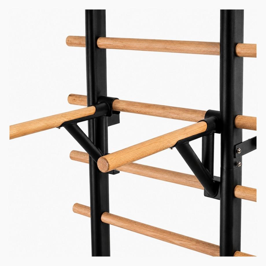 TWHEELS  Spalliera in acciaio al carbonio e faggio Barra per trazioni e dip 