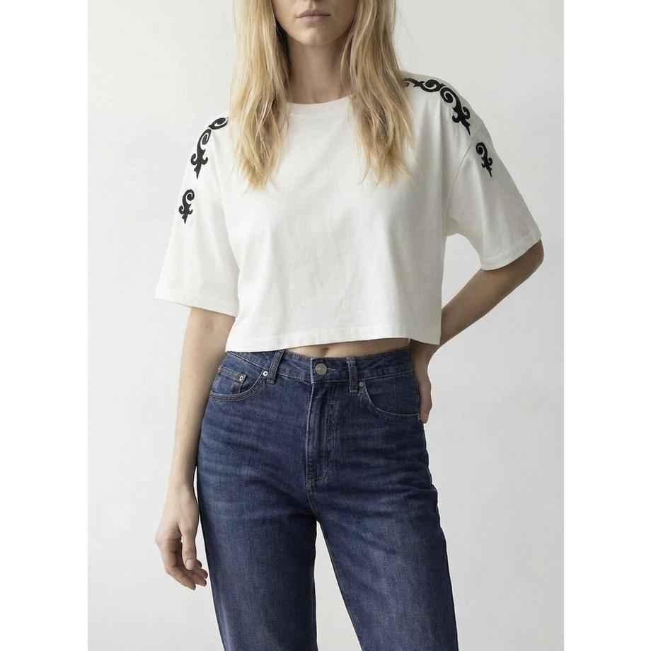 VILA T-shirt manches courtes détail épaules  