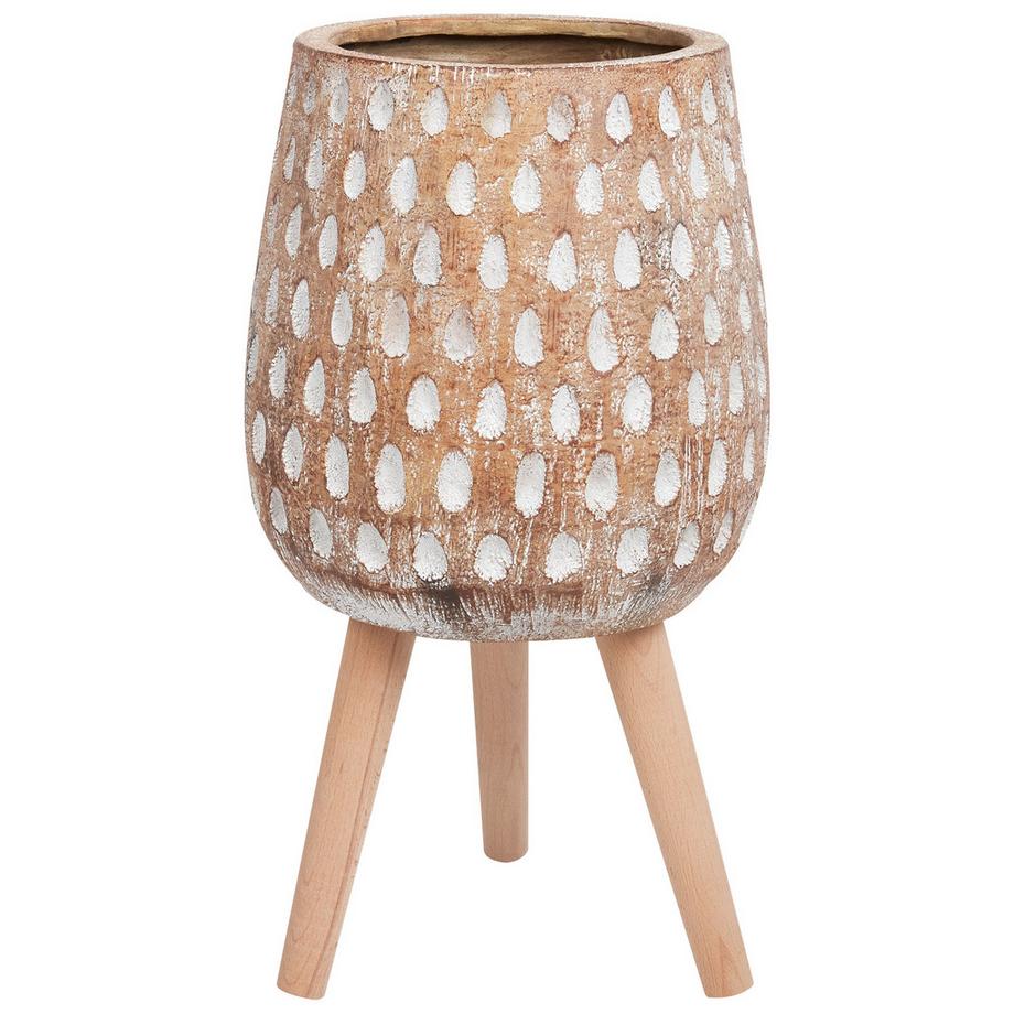 Blumentopf mit Beinen aus Lehm-Faser-Mischung Industriell ASCLEPIAS