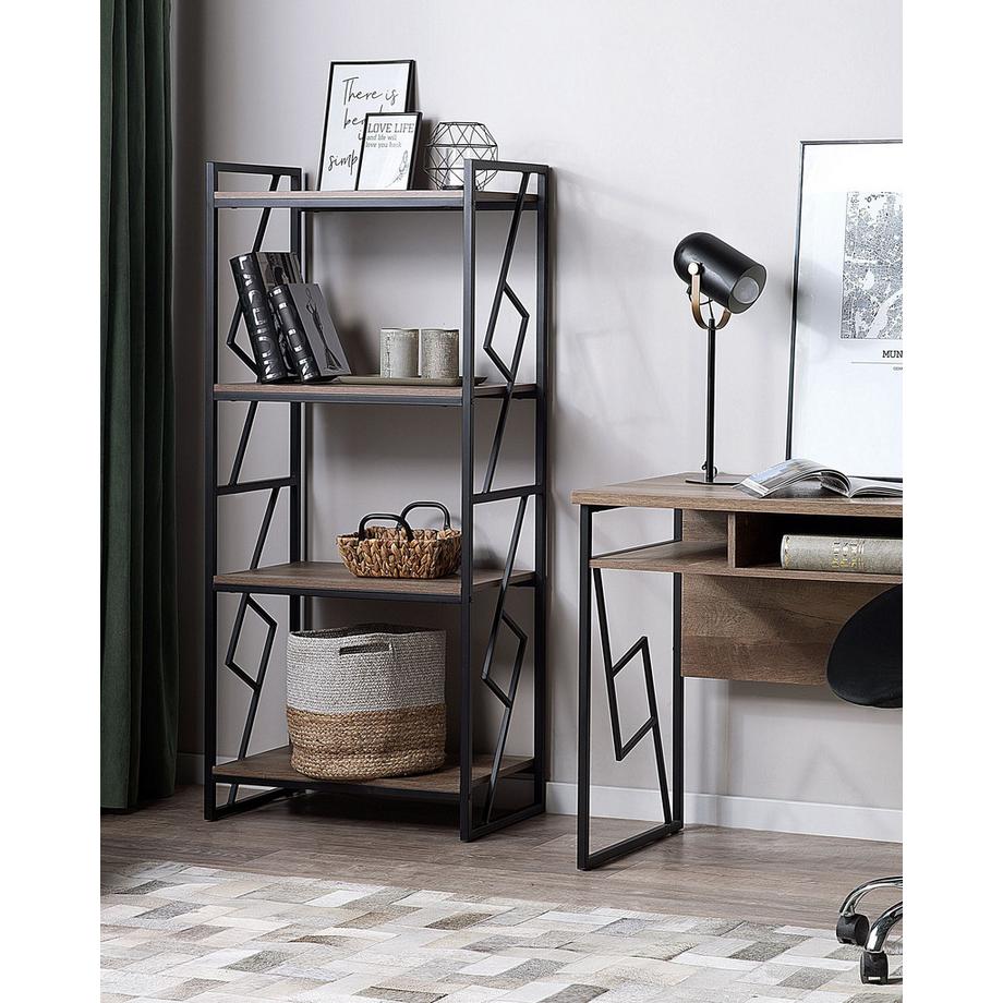 Beliani Bibliothèque 4 étagères en Panneau de particules Industriel FORRES  