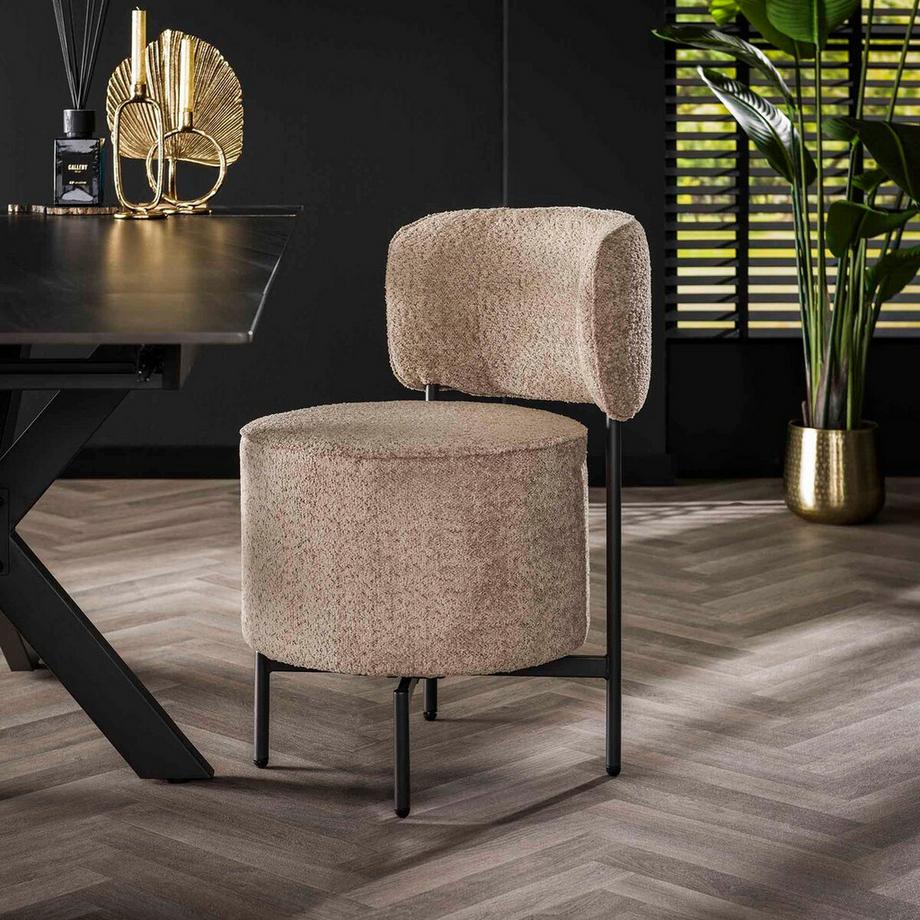 mutoni Stuhl Cocktail drehbar Bouclé sand  