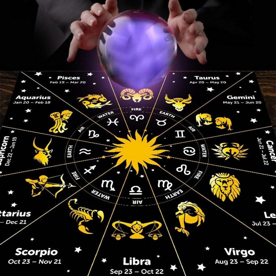 eStore  Tuch für Tarotkarten - Sternzeichen - 80 x 80 cm 