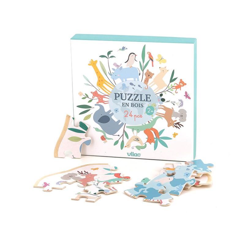 Vilac  Rundes Puzzle Die Welt 24 pcs, Sarah Betz 