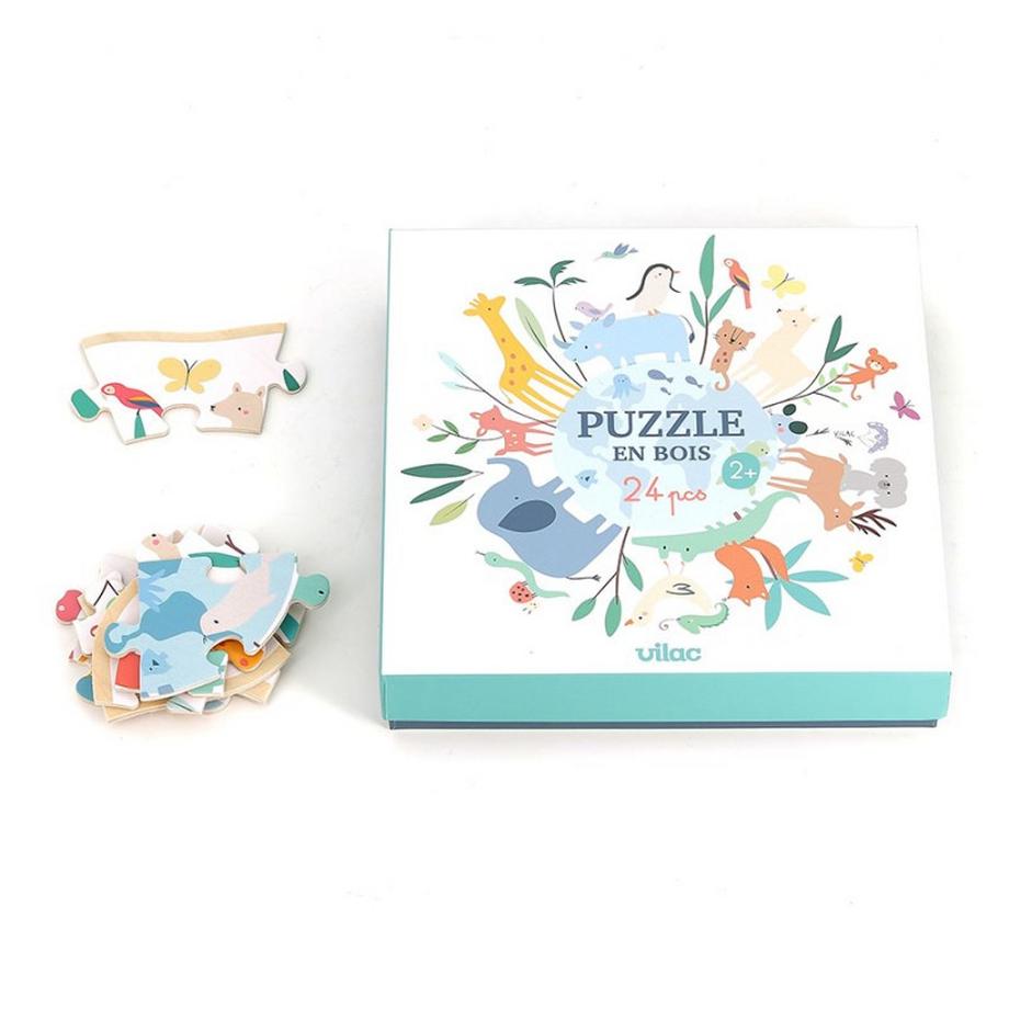 Vilac  Rundes Puzzle Die Welt 24 pcs, Sarah Betz 