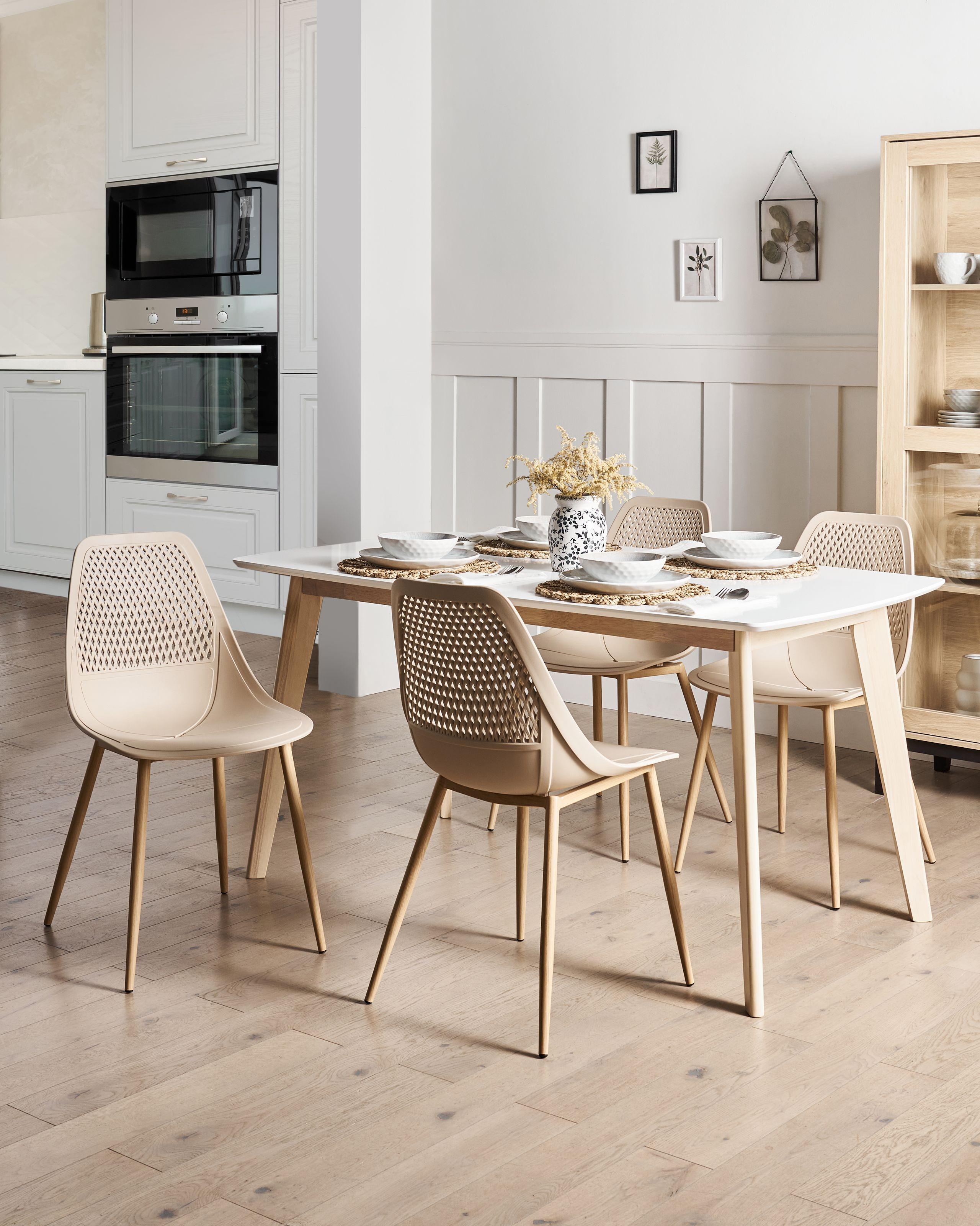 Beliani Lot de 4 chaises de salle à manger en Matière synthétique Minimaliste HAZELTON  