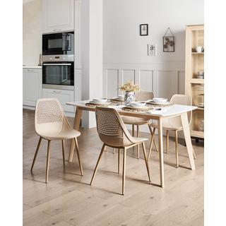 Beliani Lot de 4 chaises de salle à manger en Matière synthétique Minimaliste HAZELTON  