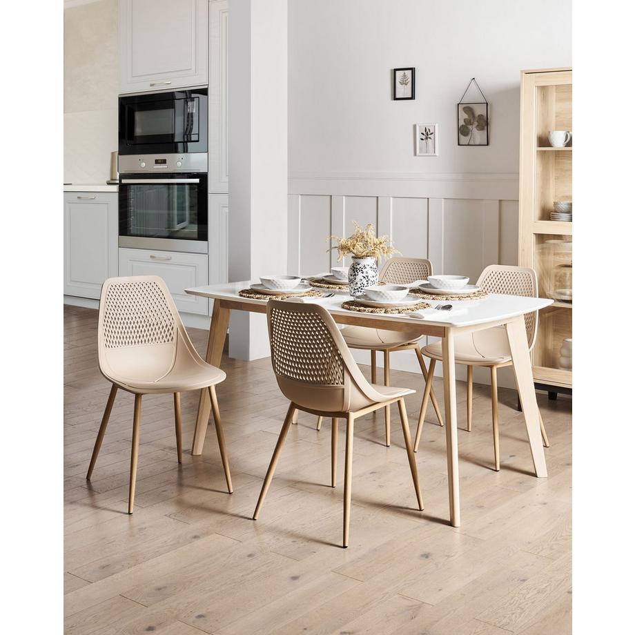 Beliani Set di 4 sedie da pranzo en Materiale sintetico Minimalista HAZELTON  