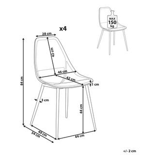 Beliani Lot de 4 chaises de salle à manger en Matière synthétique Minimaliste HAZELTON  