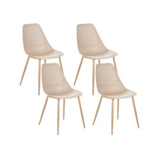 Beliani Lot de 4 chaises de salle à manger en Matière synthétique Minimaliste HAZELTON  