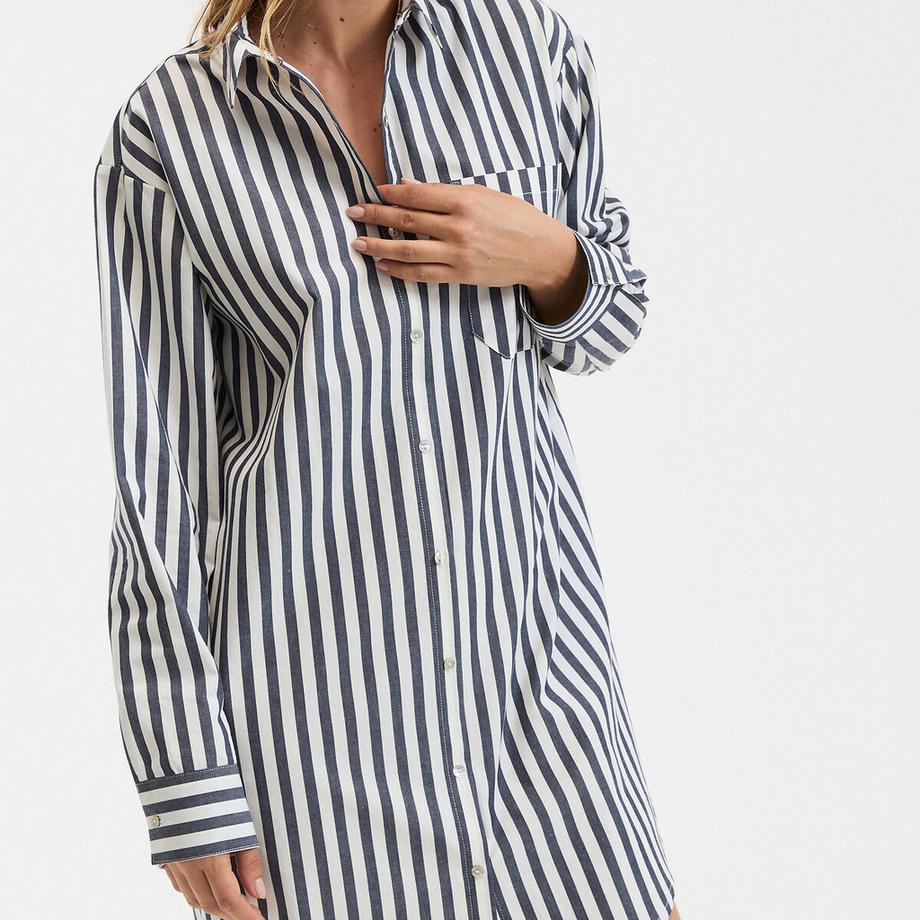 La Redoute Collections Popeline Camicia da Notte a Righe  