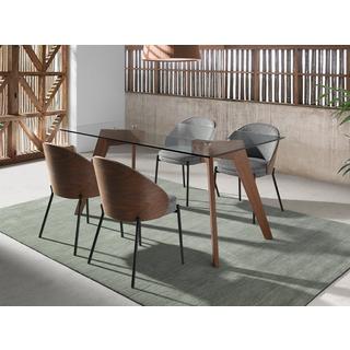 ANGEL CERDA Stuhl ausem Stoff und Nussbaumholz  