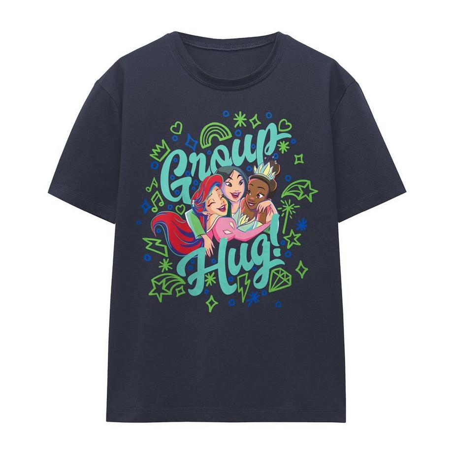 T-ShirtMotif Ariel, Mulan Et Tiana Motiftyle Câlin De Groupe