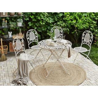 Beliani Salle à manger de jardin avec chaises en Métal Rétro BIVIO  