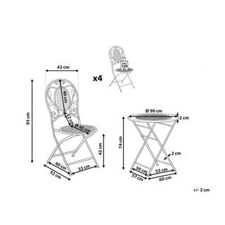 Beliani Ensemble de jardin en Métal Rétro BIVIO  