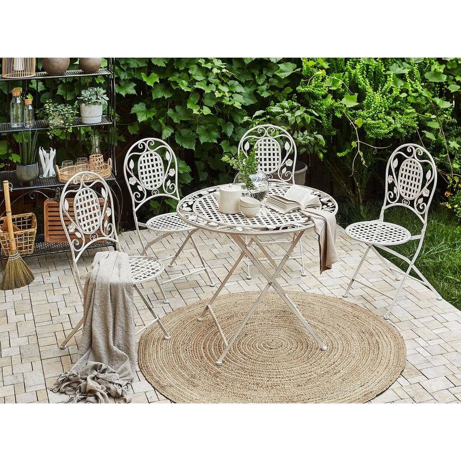 Beliani Gartentisch mit Stühlen aus Eisen Retro BIVIO  