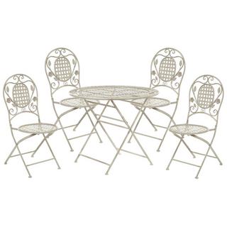 Beliani Salle à manger de jardin avec chaises en Métal Rétro BIVIO  