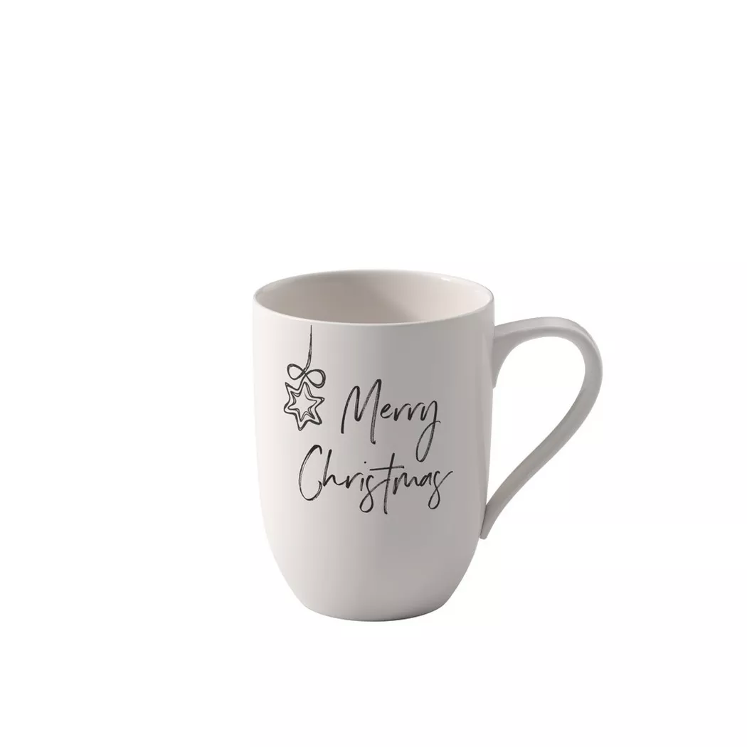 Villeroy & Boch Becher "Becher mit Henkel Merry Christmas Statement 290 ml weiß"