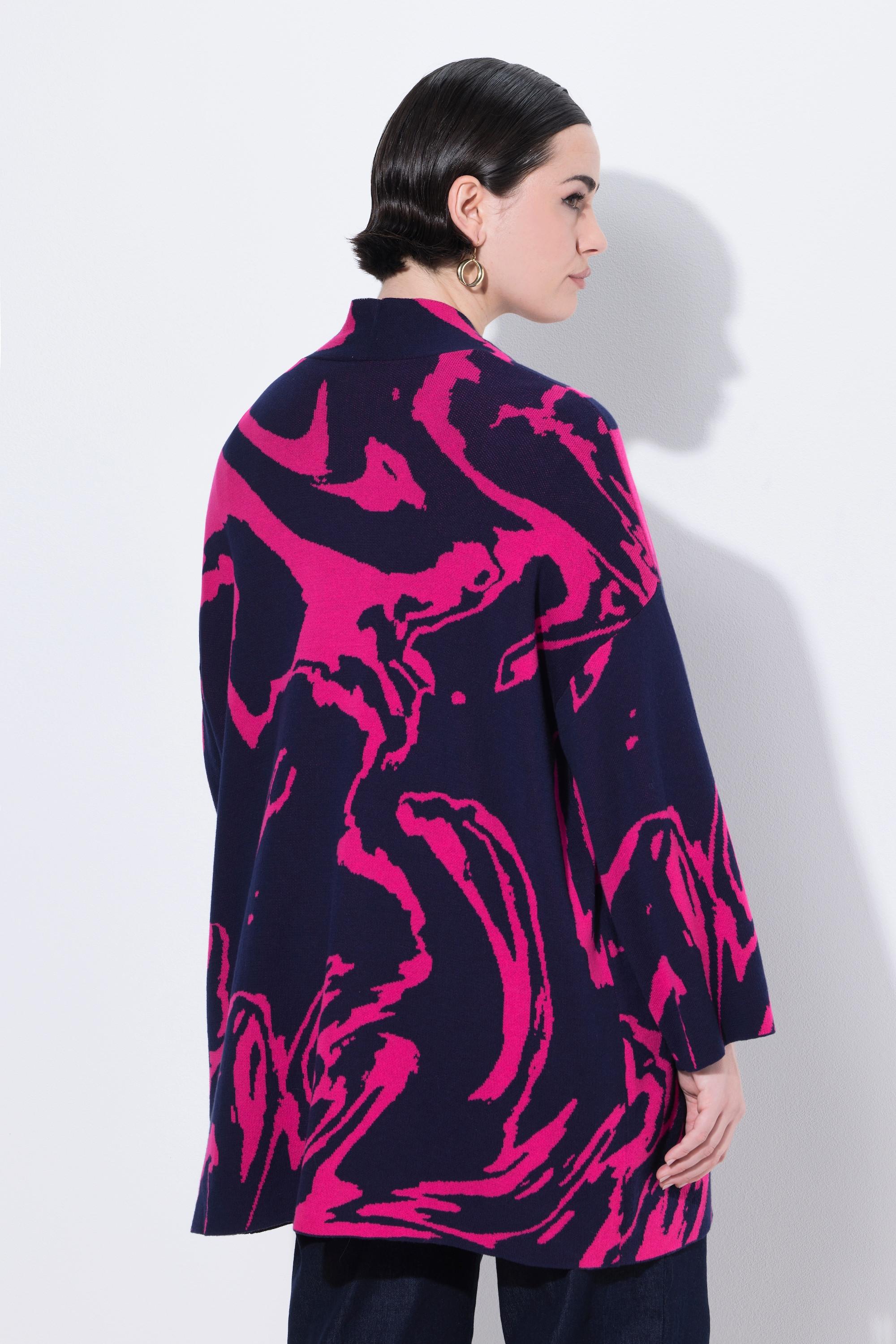 Ulla Popken Cardigan Oversize Encolure en V Manches 3/4  