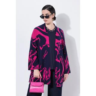 Ulla Popken Cardigan Oversize Encolure en V Manches 3/4  