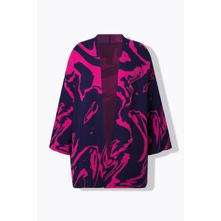 Ulla Popken Cardigan Oversize Encolure en V Manches 3/4  