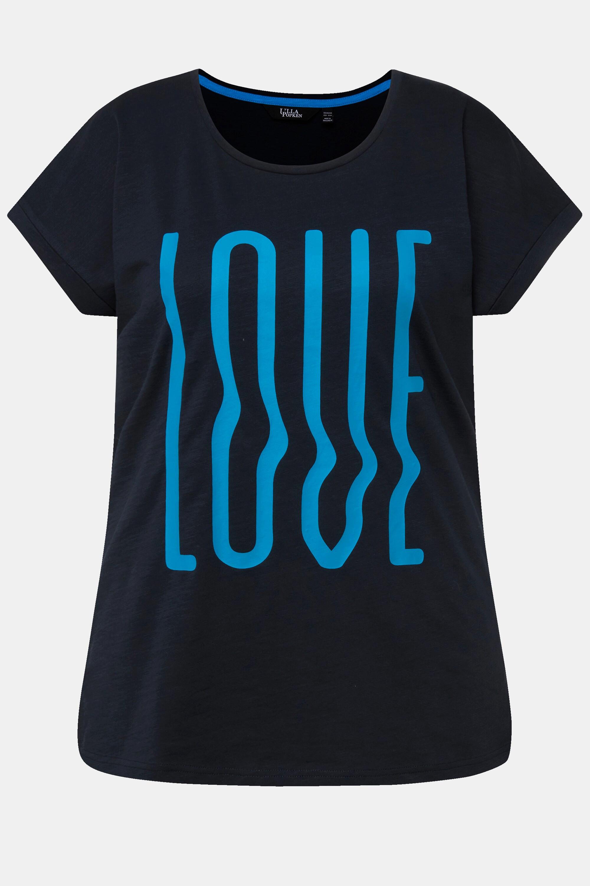 Ulla Popken T-Shirt Oversized Imprimé LOVE Manches Courtes  