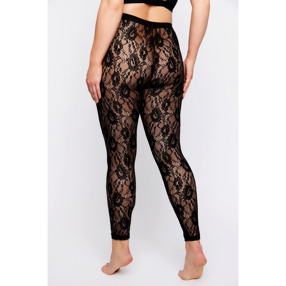 Ulla Popken Legging en dentelle Ouvert à l'entrejambe  