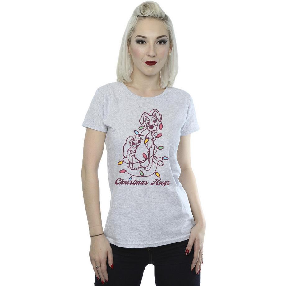 Disney Lady And The Tramp Christmas Hugs T-Shirt  