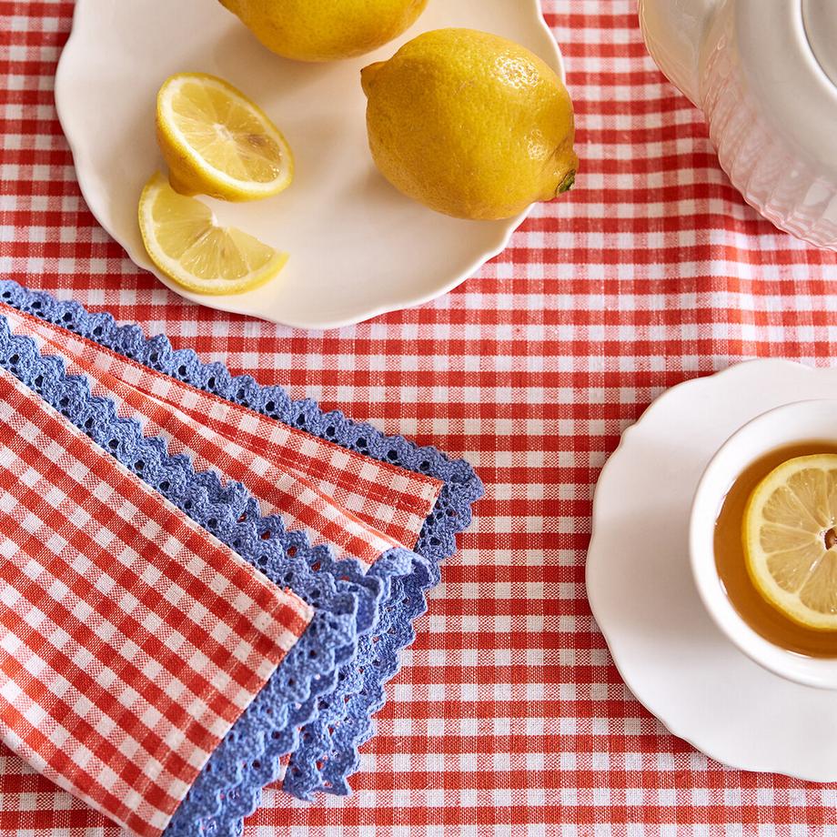 La Redoute Intérieurs Lot de 4 serviettes de table coton/lin Trattoria  