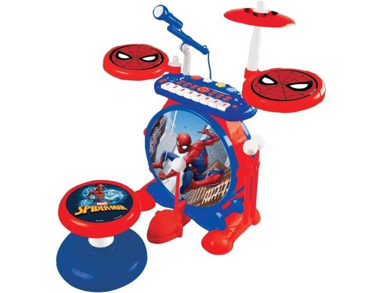 Lexibook  Spiderman Elektronisches Schlagzeug mit Keyboard und Sitz 