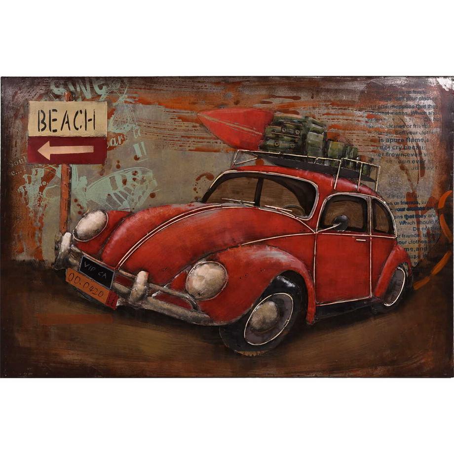 Tableau 3D métal voiture avec bagage Visionik 120x80
