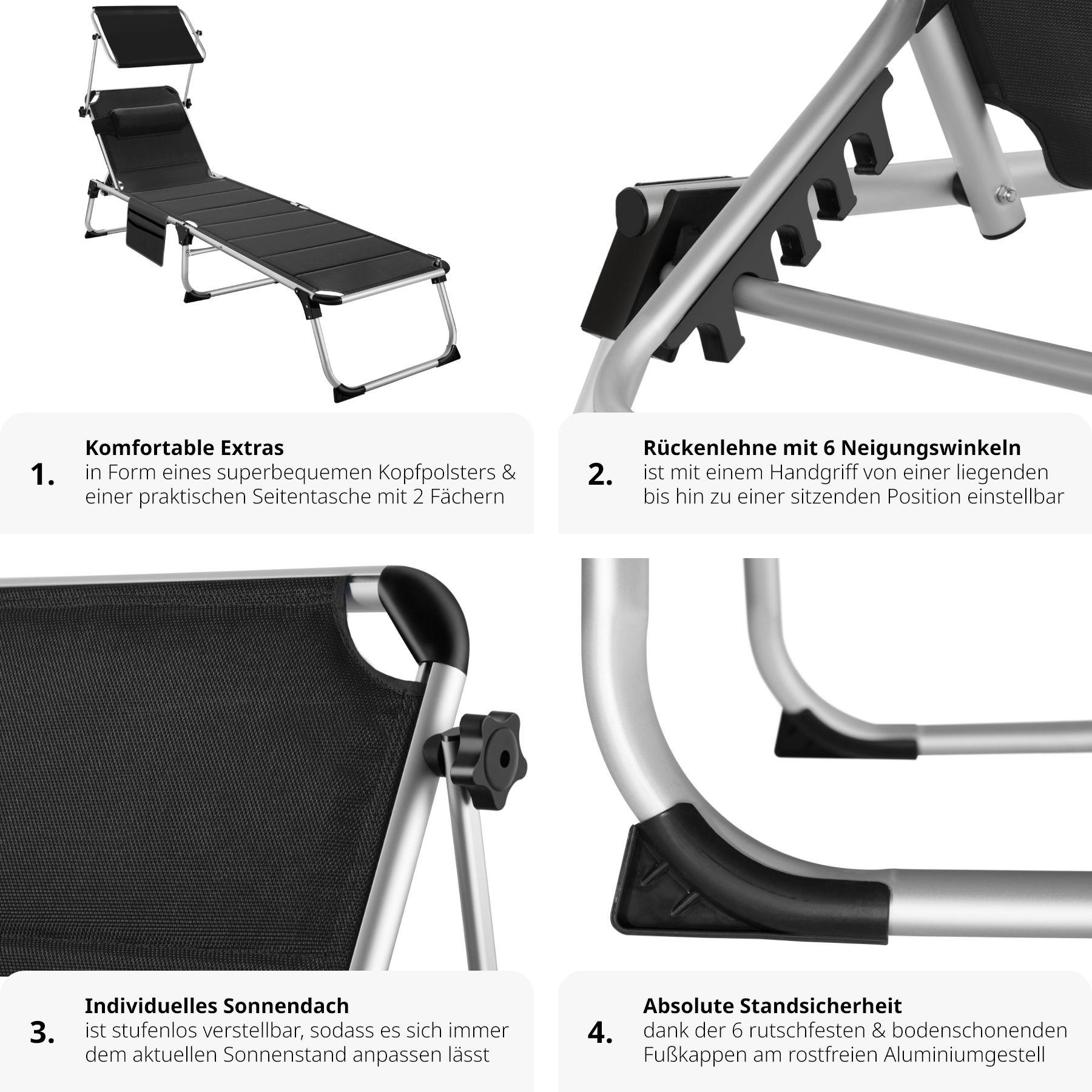 Tectake Sdraio Lorella imbottita, pieghevole  